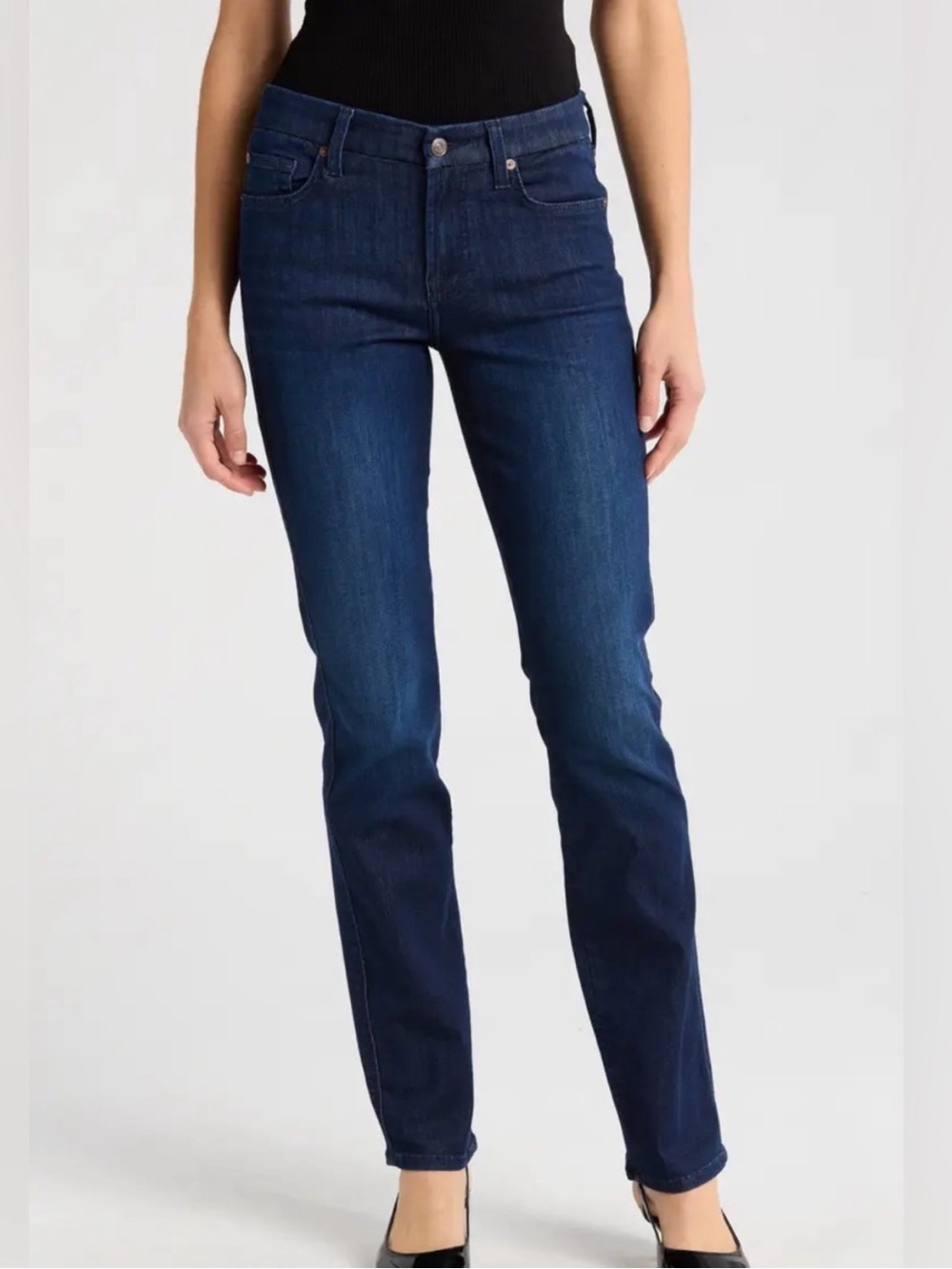 7 for all Mankind Kimmie Straight Leg Jeans Dark Blue Wash size 28